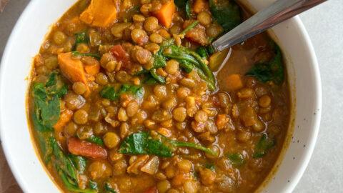Indian-spiced lentil soup