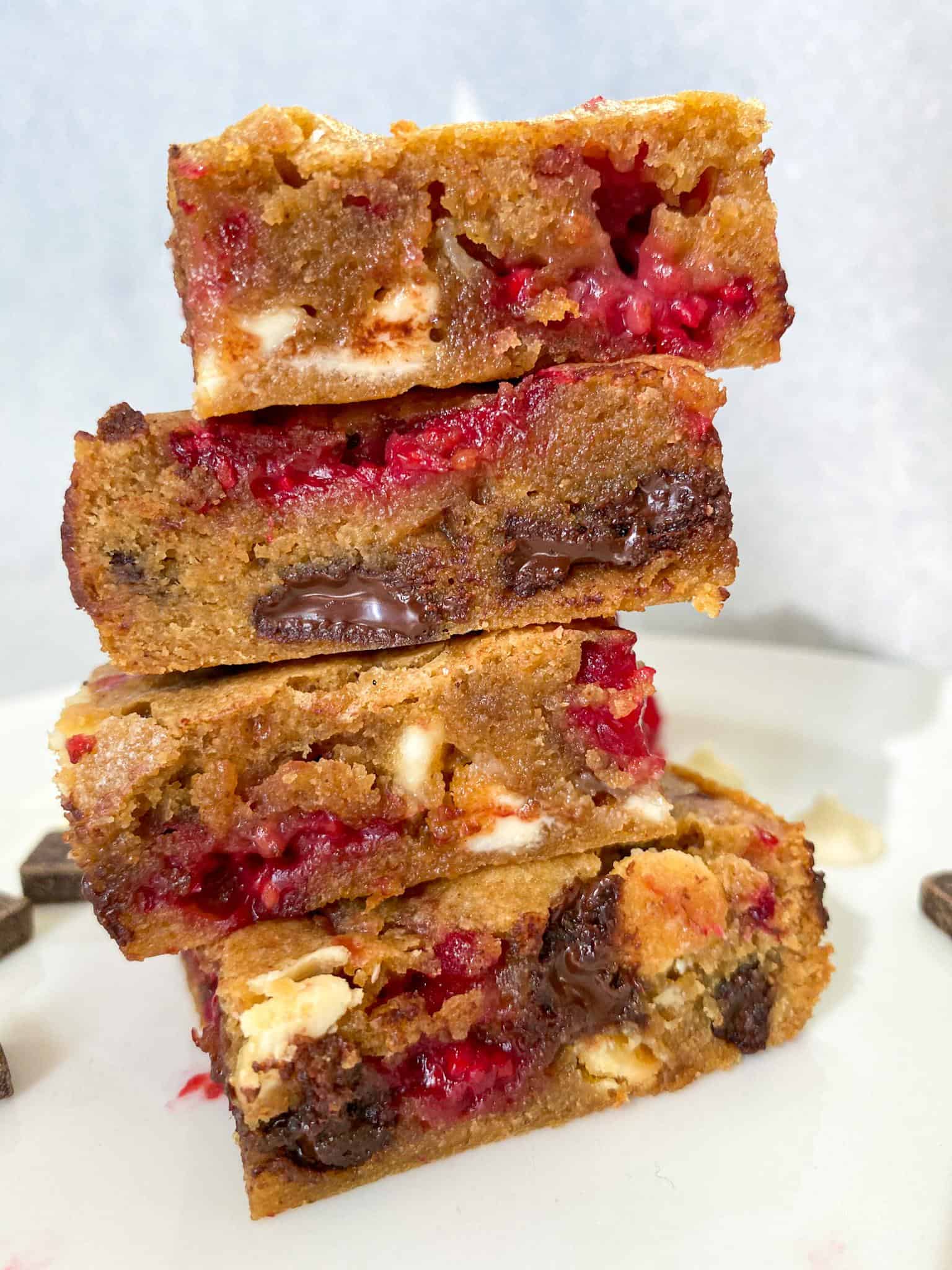 Double Chocolate Raspberry Blondies 7 white chocolate dark chocolate raspberry blondies