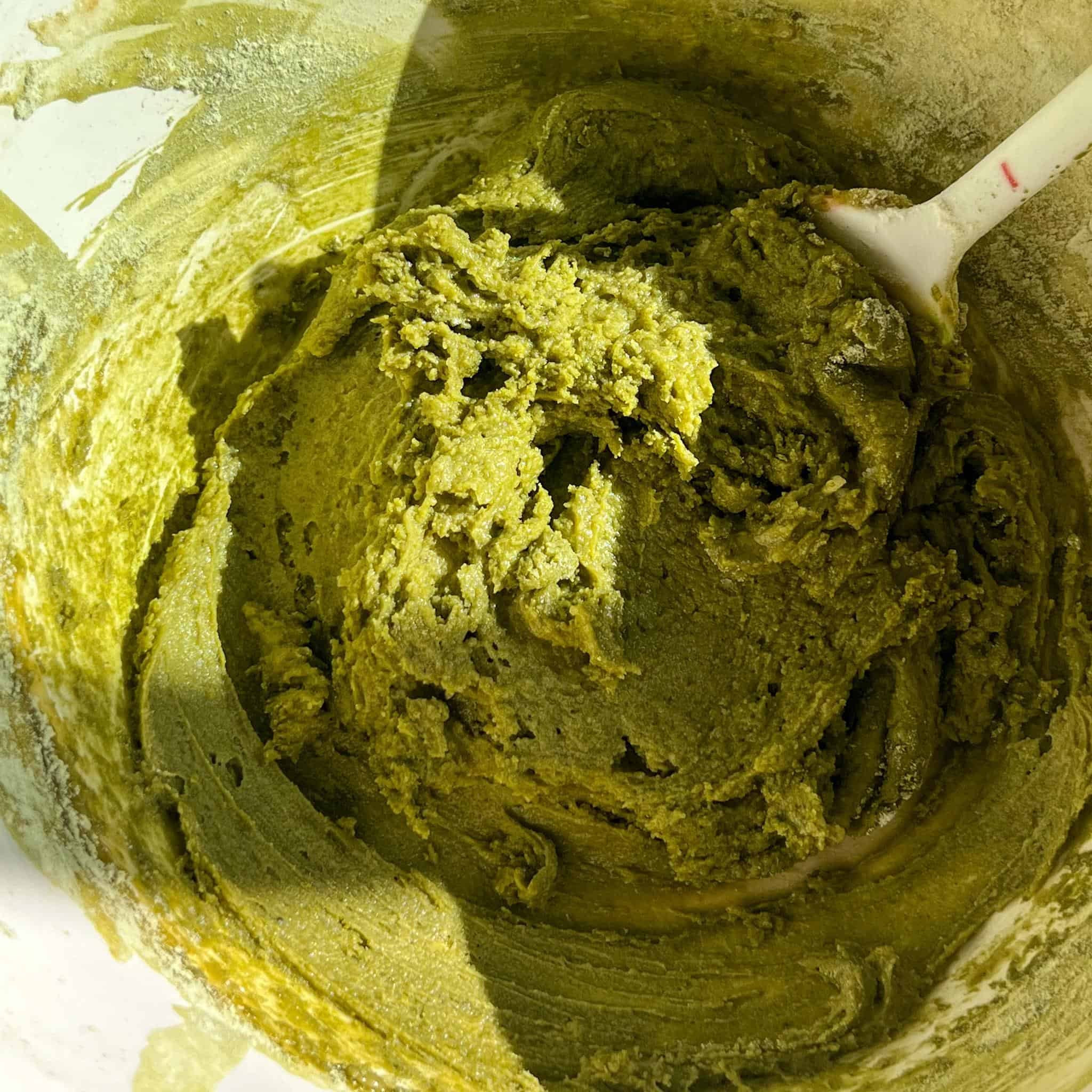 Matcha Honey Blondies 7 matcha batter