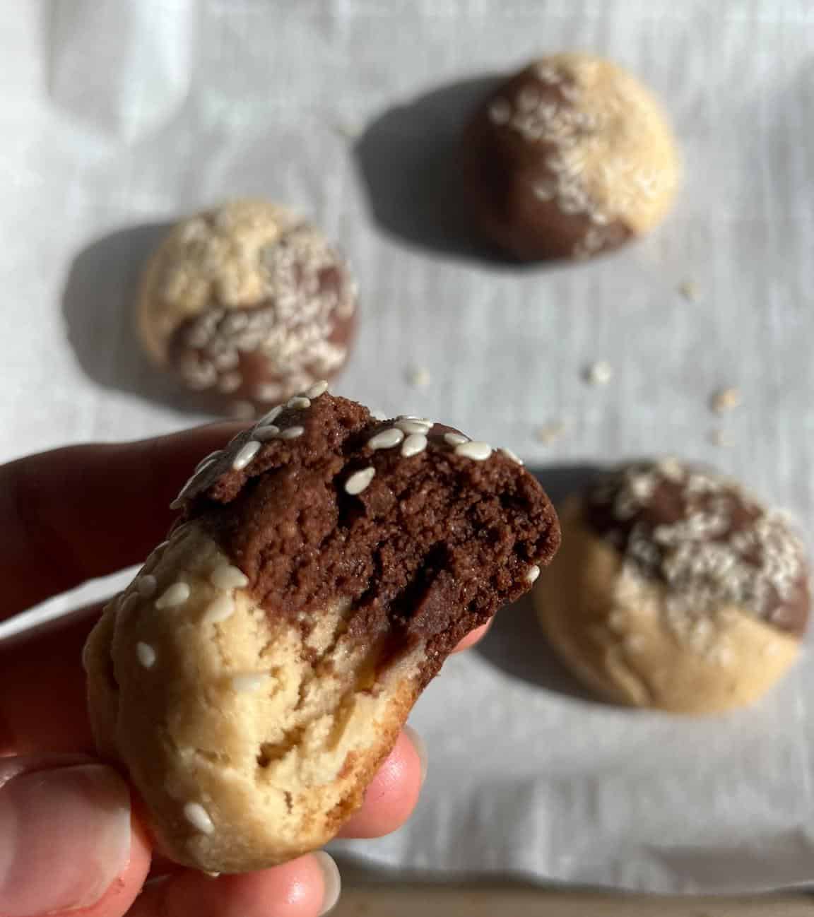 Cocoa Tahini Swirl Cookies 10 cocoa tahini swirl cookies