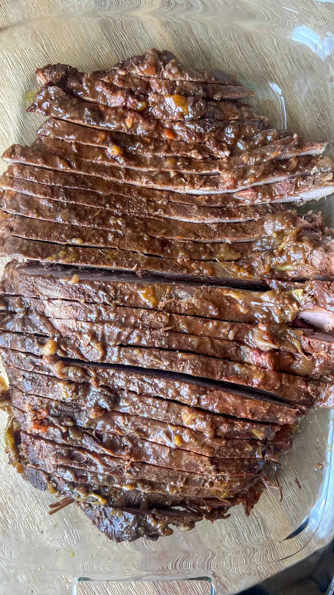 Moroccan-Inspired Jewish Braised Brisket 6 sliced brisket