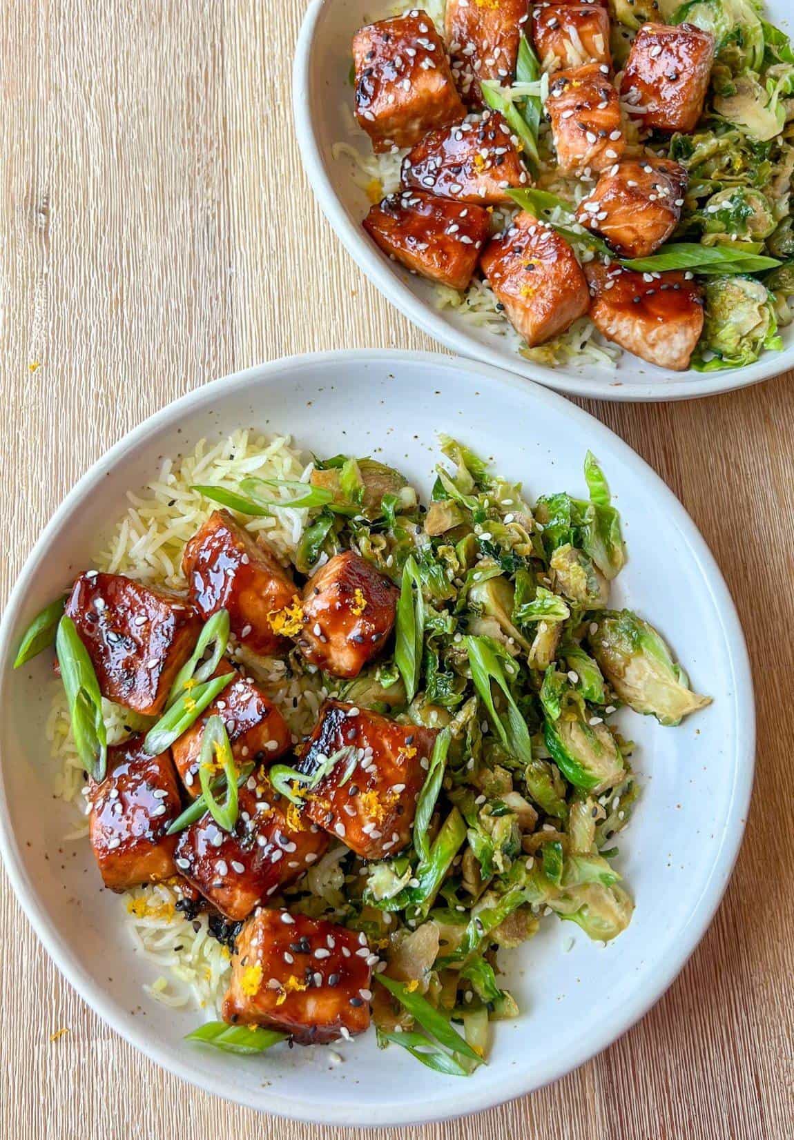 Orange Sesame Salmon Bites 9 honey orange ginger sesame bowls recipe