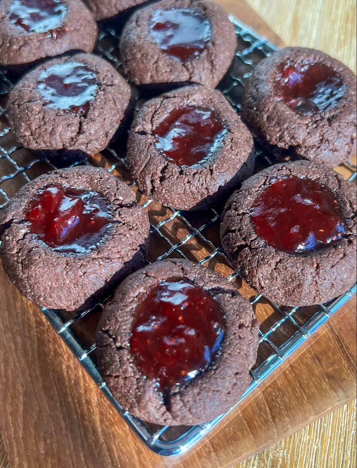 Almond Flour Chocolate Thumbprint Cookies 2 Best almond flour chocolate thumbprint jam cookies