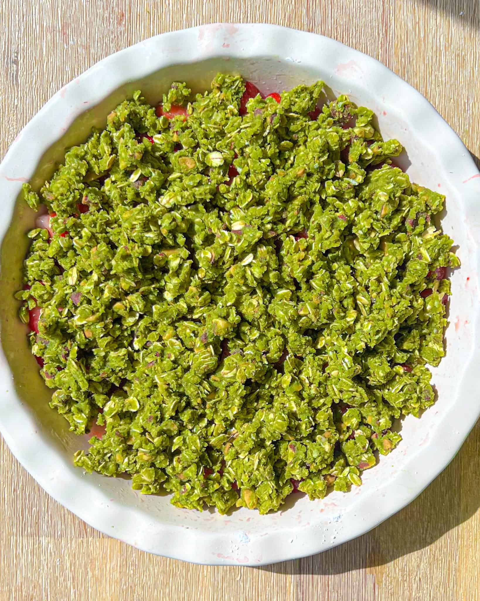 Easy Strawberry Matcha Crisp 6 easy strawberry matcha crisp crumble uncooked