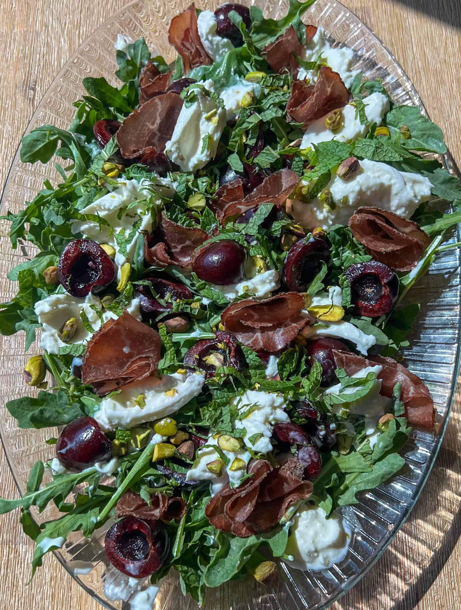Summer Cherry and Burrata Salad 4 Salad with no dressing