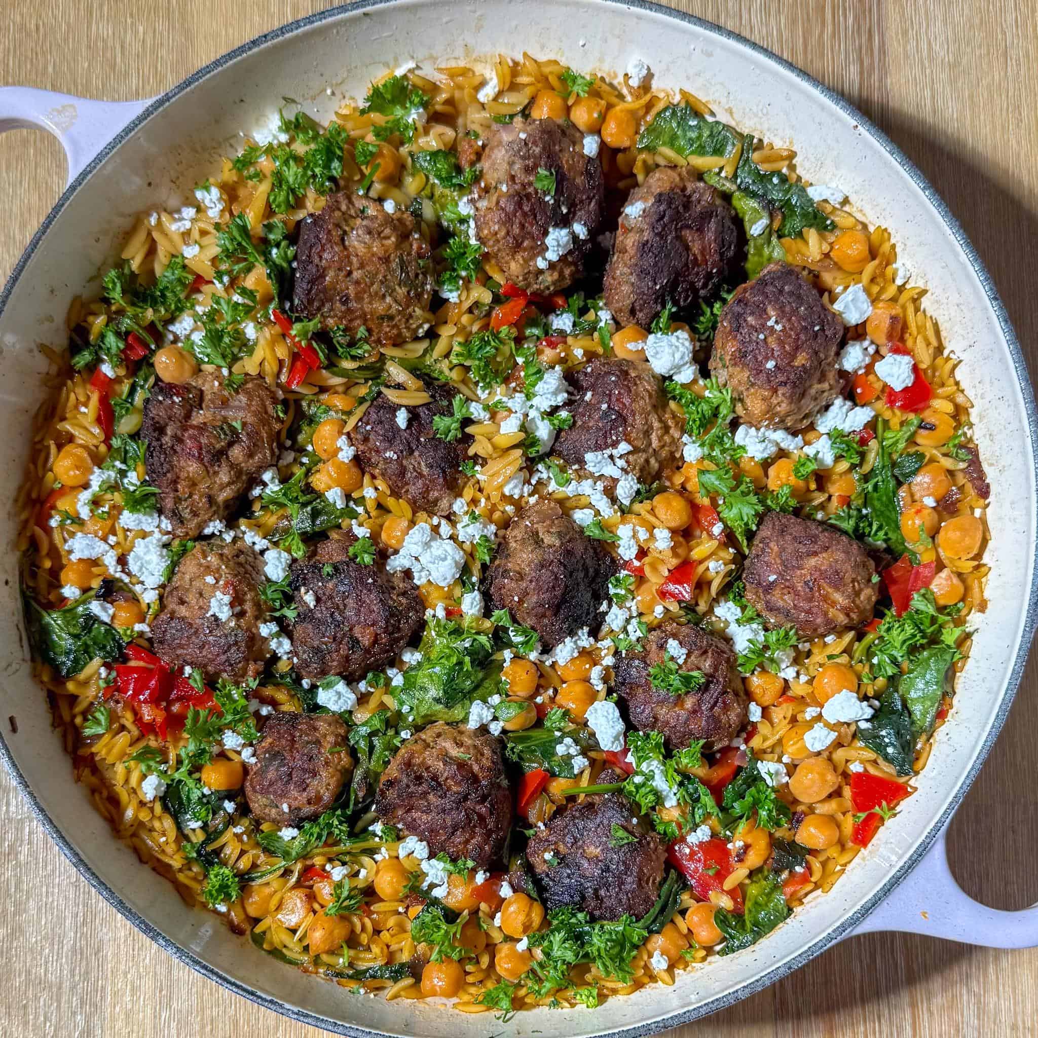 Harissa Lamb Meatballs with Orzo 2 best harissa lamb meatballs orzo veggies recipe