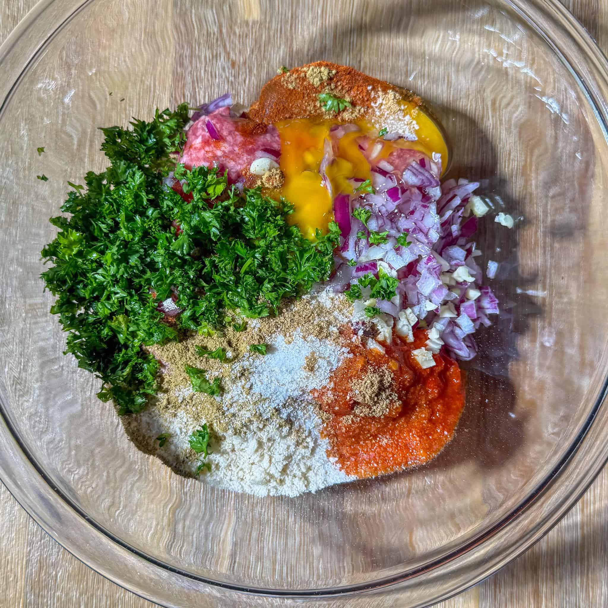 Harissa Lamb Meatballs with Orzo 4 harissa lamb meatball ingredients recipe bowl