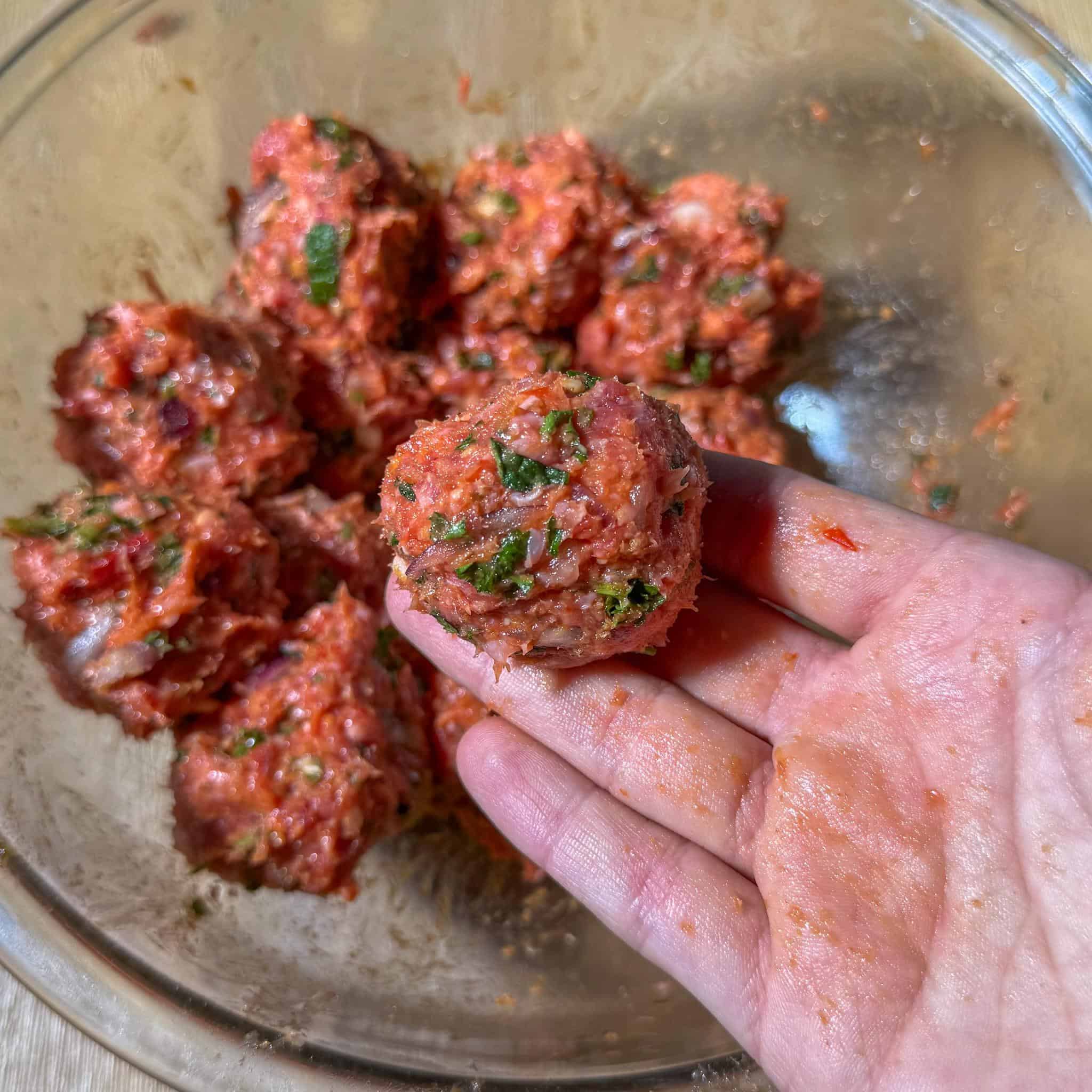 Harissa Lamb Meatballs with Orzo 5 harissa lamb meatball recipe formed