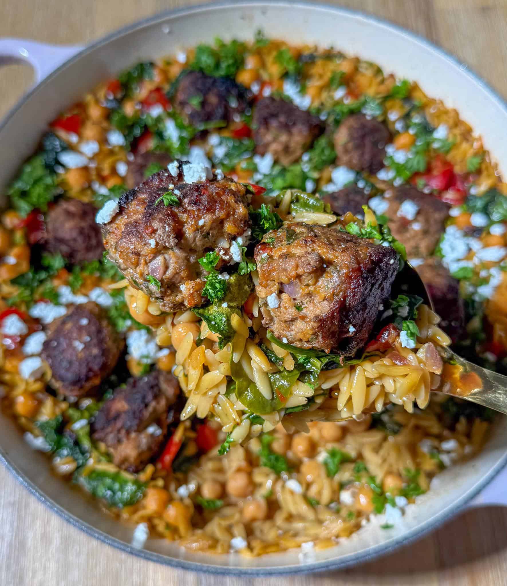 Harissa Lamb Meatballs with Orzo 8 harissa lamb meatballs recipe orzo spoonful
