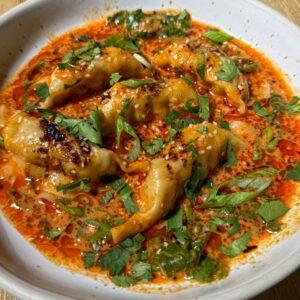 best viral one pan baked dumpling dinner recipe