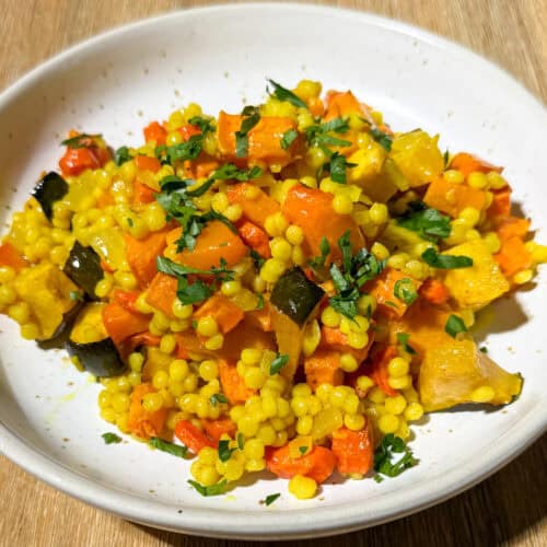 Warm Autumn Vegetable couscous Salad 3 best warm autumnal vegetable pearl couscous salad recipe