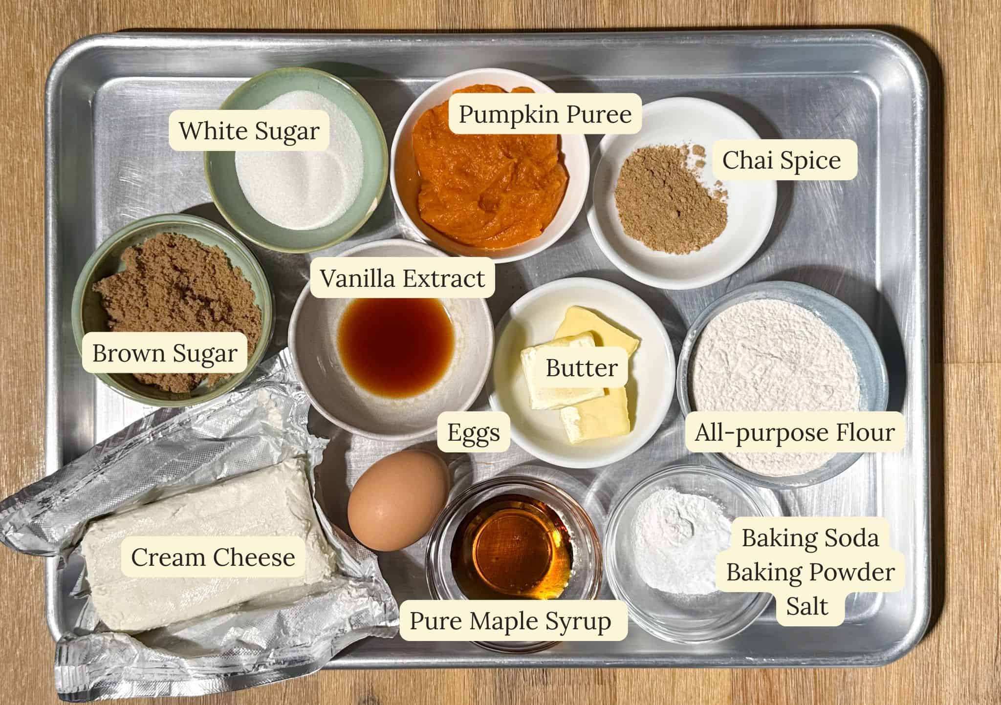 Pumpkin Chai Cheesecake-Stuffed Cookies 3 pumpkin chai masala spiced cheesecake cookies ingredients