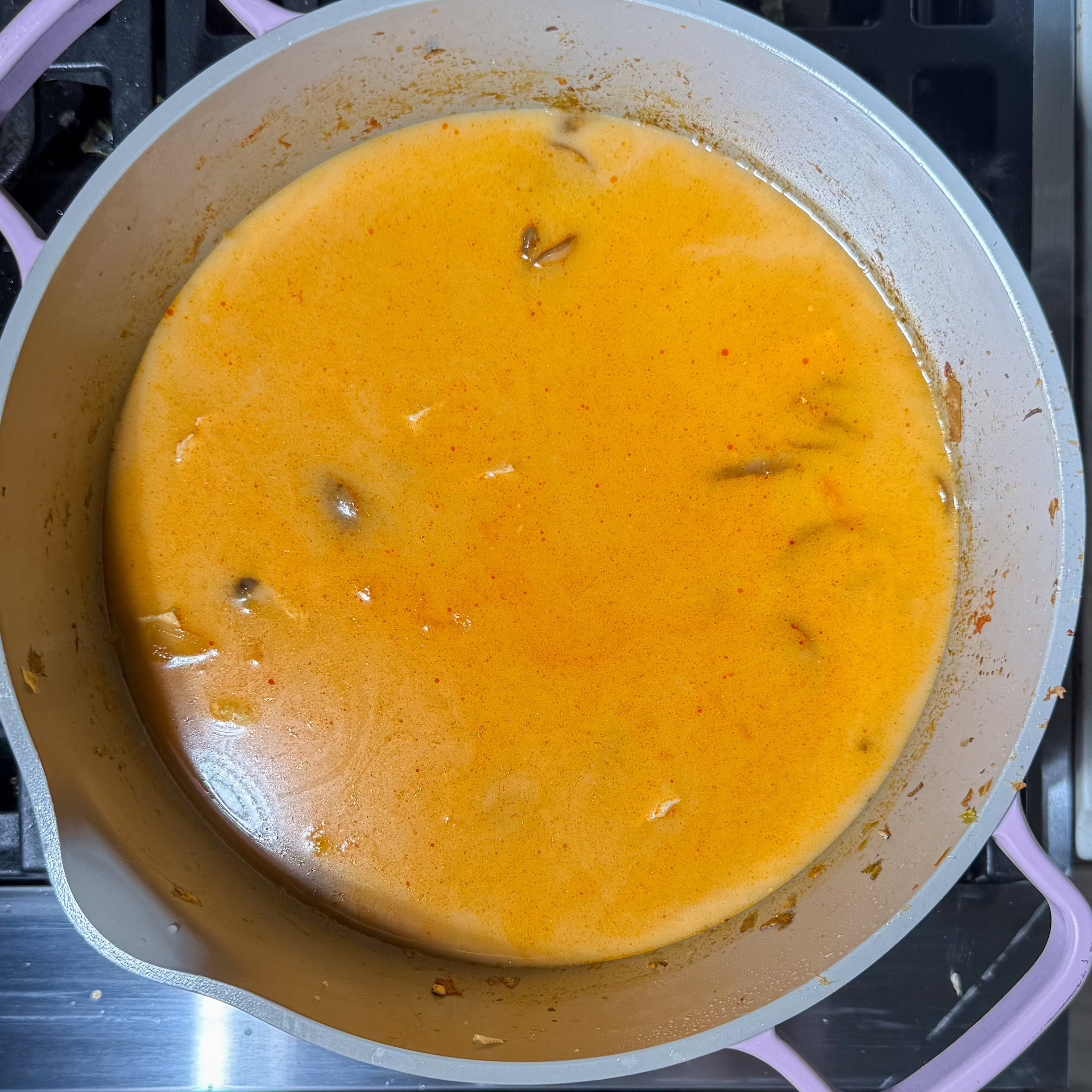 Added liquids to the soup