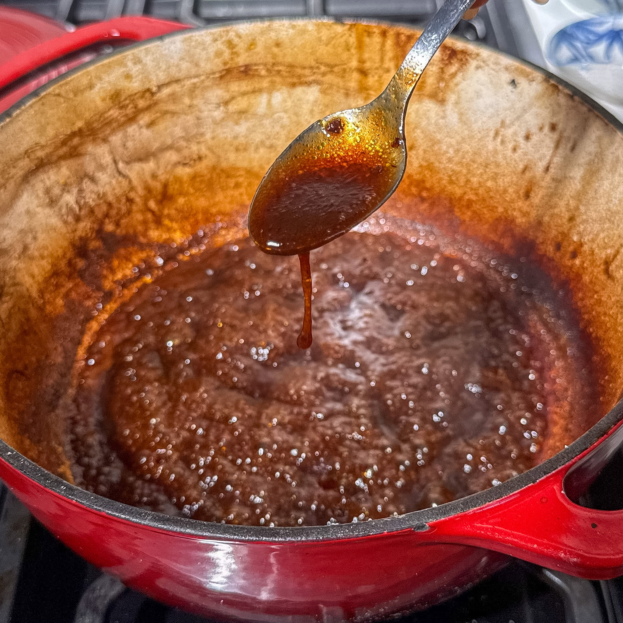 Red Wine Braised Brisket 7 Reduce the red wine sauce