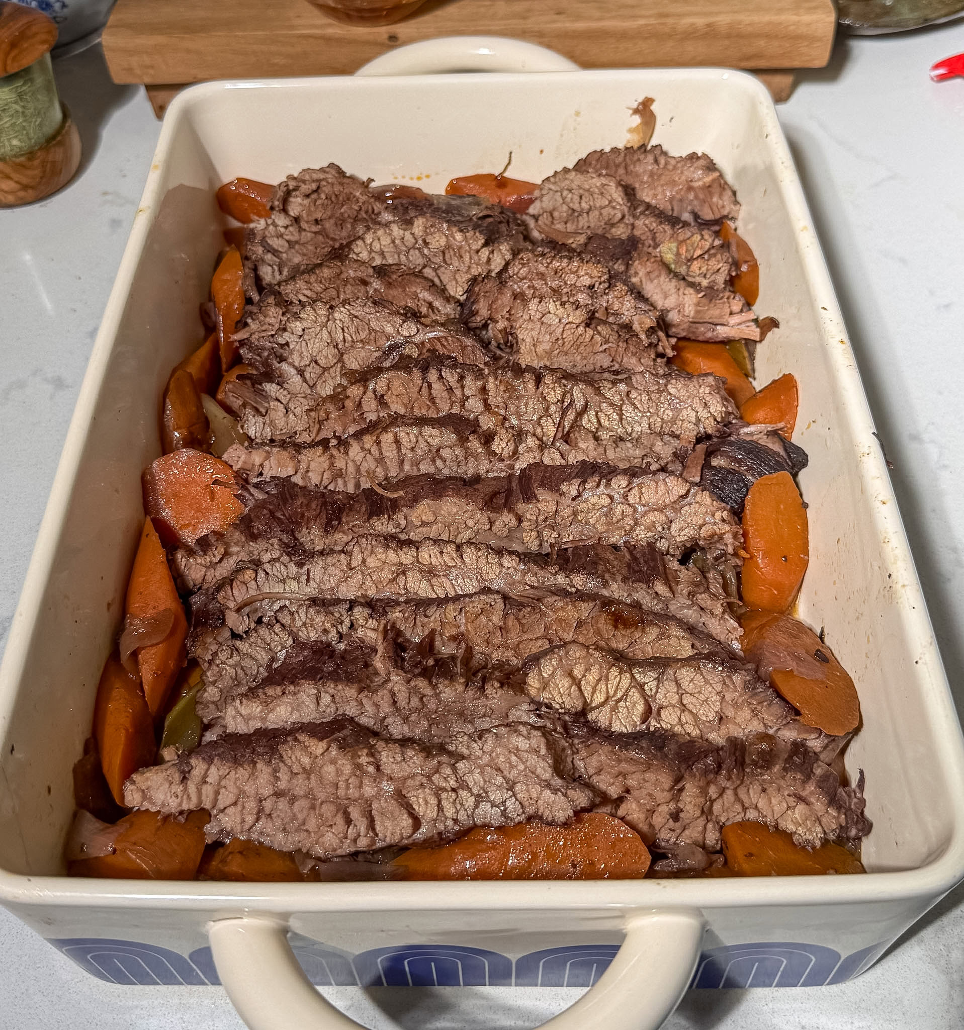 Red Wine Braised Brisket 8 sliced brisket plated 1