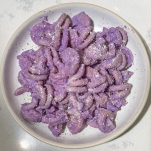 Best easy red cabbage pasta sauce that turns purple, plated