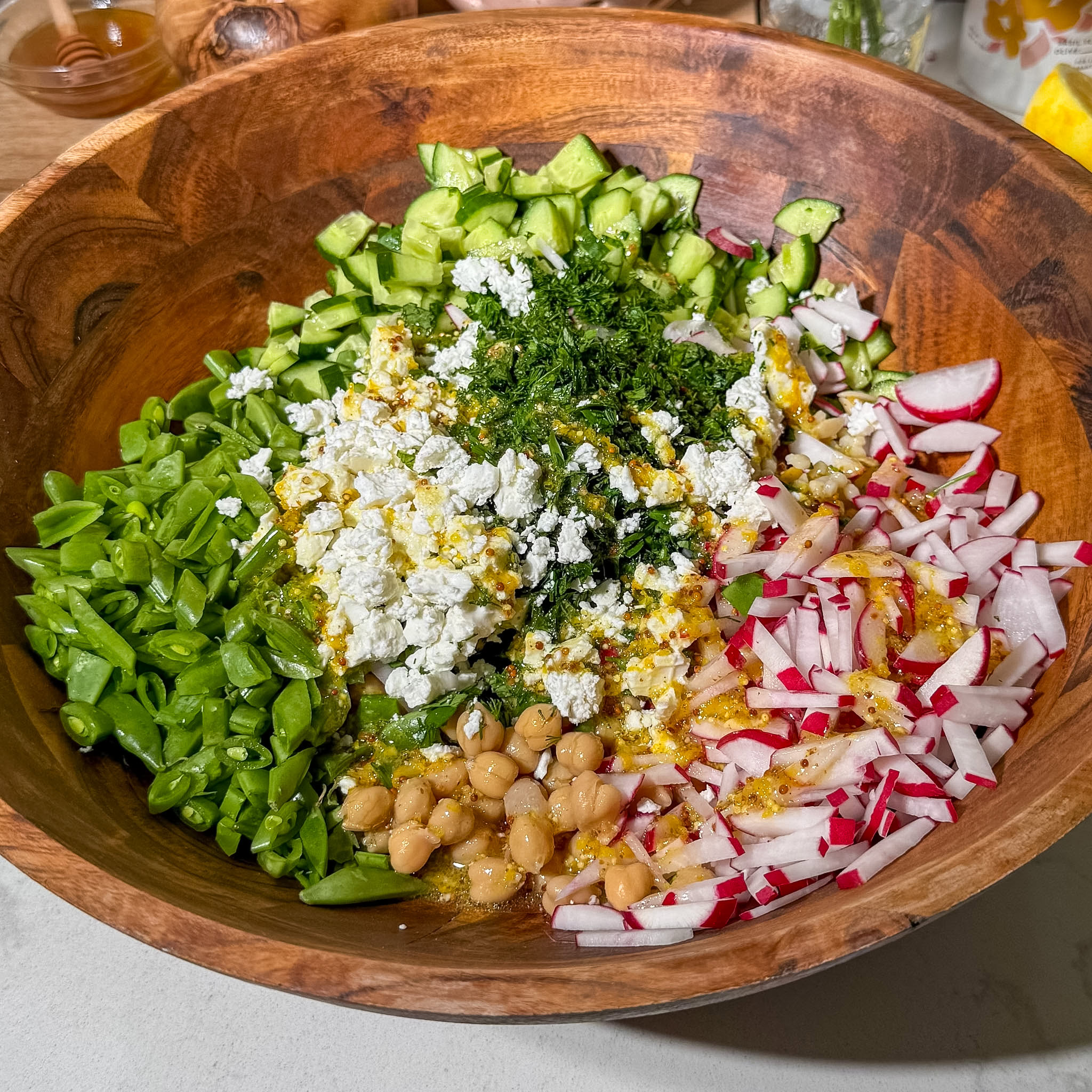 spring chopped salad dressed