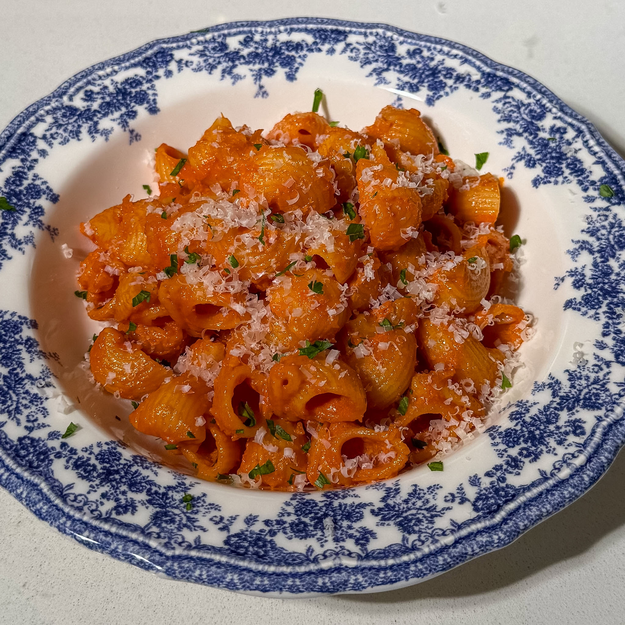 Healthy Pasta Alla Vodka Sauce 4 Plate of healthy pasta alla vodka sauce
