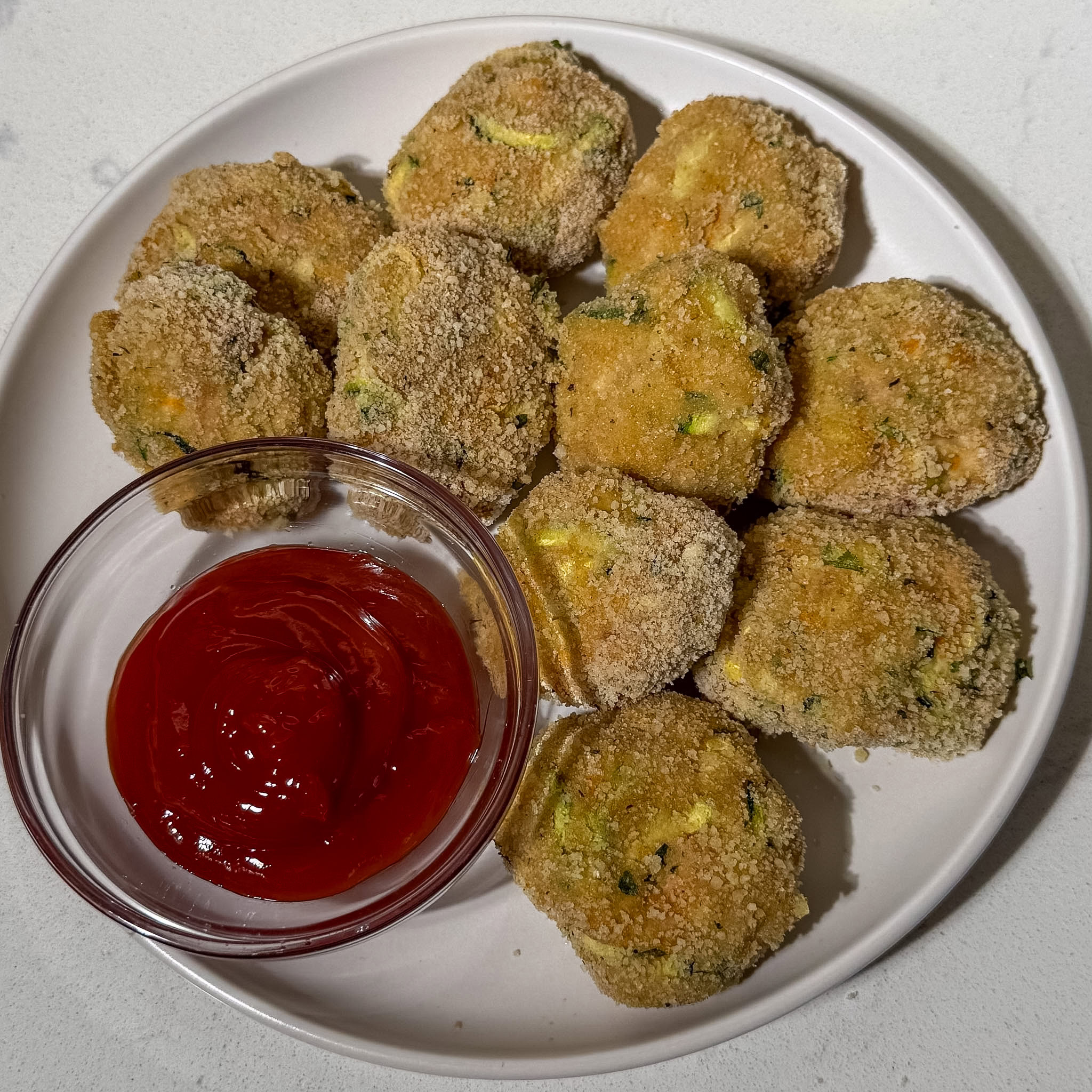 Healthy Chicken Nuggets with Veggies 4 plated healthy chicken veggie nuggets